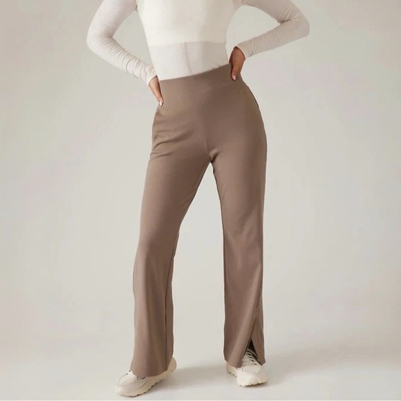 Athleta Pants - Athleta Venice Flare Pants Side Slits Elastic Waist